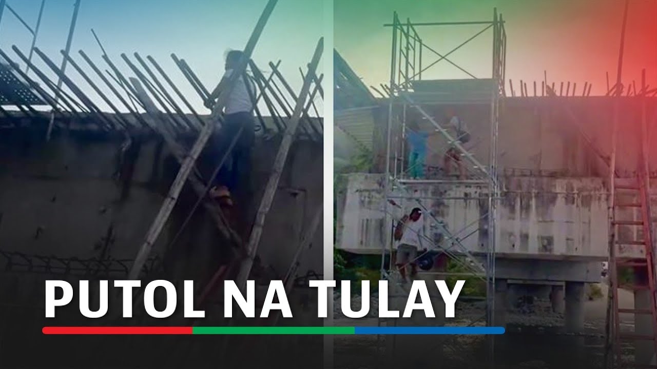 Tulay sa Mindoro hindi natapos; mga residente naglagay ng hagdan para makatawid | ABS-CBN News