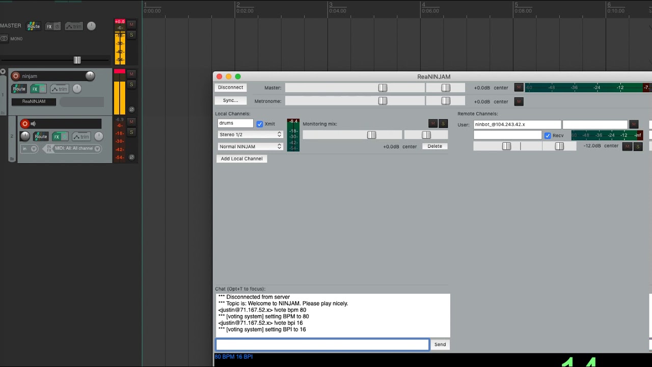 quick howto video for REAPER+ReaNINJAM+Sequencer MegaBaby and Super8
