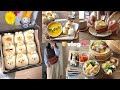 vlog》社会人のゆったり休日💭パンを焼きながら質問コーナー🍞🤍新じゃがとたらこの炊き込みご飯、蒸籠蒸し