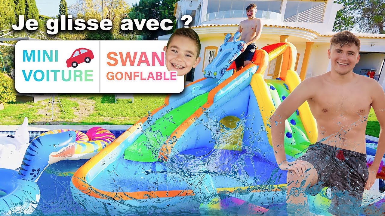 CHALLENGE ET DÉFIS DANS UN TOBOGGAN GÉANT GONFLABLE !!! (trop stylé)