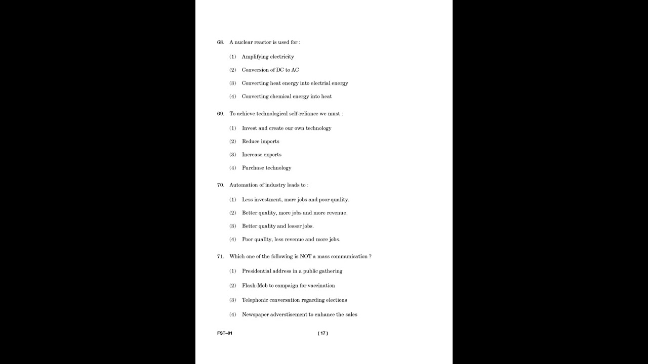 FST - 01   June 2024 Question Paper