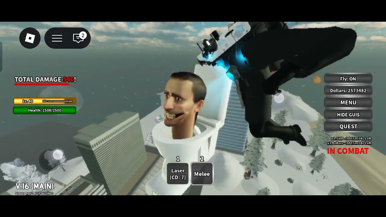 Giant Flying Skibidi Toilet Vs Titan Cameraman Man 1.0