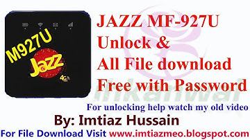 Jazz MF927U repair || MF 927unlock File Free download || ZTE MF927U repair file downloads