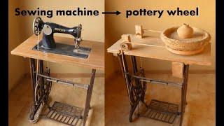 Potter's wheel made from an old sewing machine, DIY