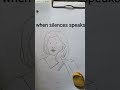 incomplete sketch  she  pauses in silence, listening to the soft echoes of her thoughts,