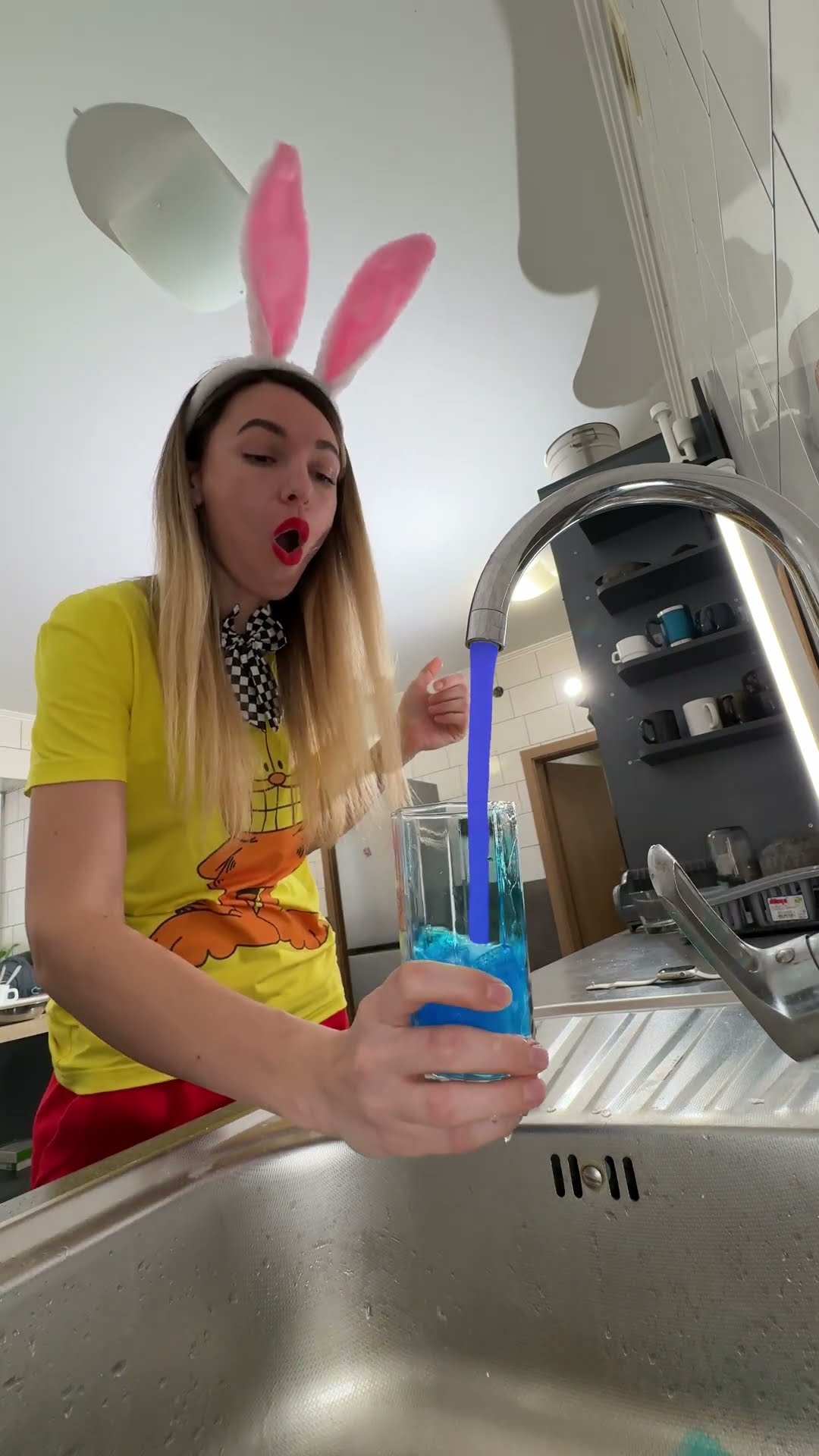 Miracle tap with colored sweet water