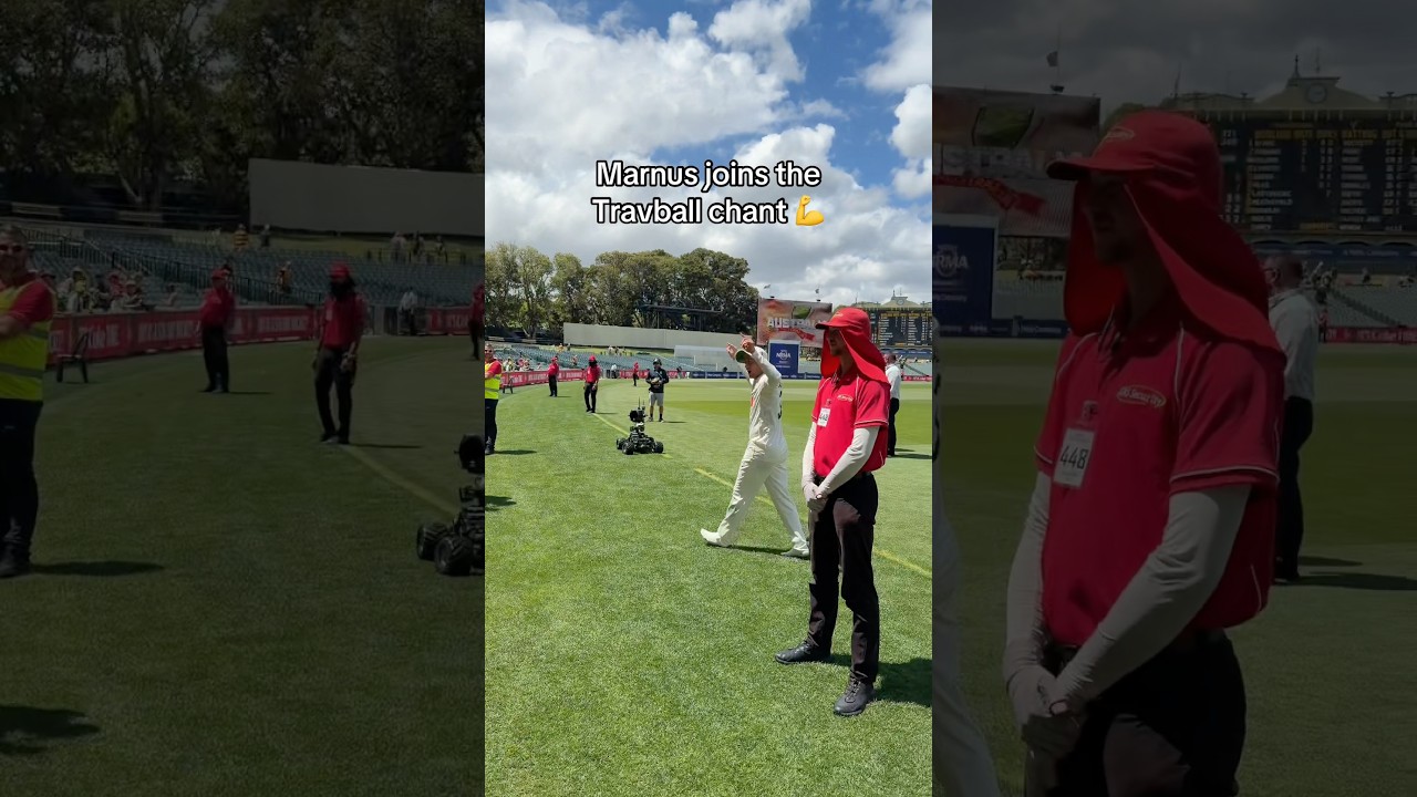 Marnus Labuschagne joins the Travball chant 😂