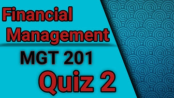 MGT 201 (Financial Management) Quiz 2 Solution Spring 2023| mgt 201 quiz 2