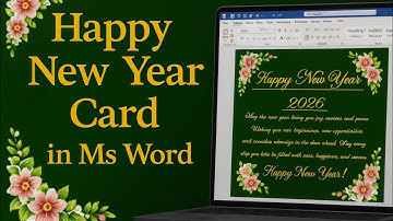 “Design a Stylish Happy New Year Greeting Card in MS Word | Step-by-Step Guide”@EditingwithNadia 