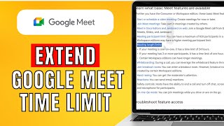 How To Extend Google Meet Time Limit (2024) Quick Guide