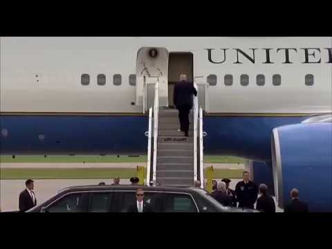 Trump boarded Air Force One with toilet paper stuck to his shoe.