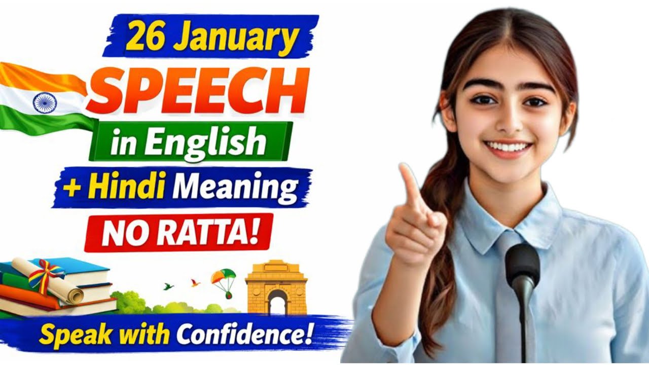 Republic Day Speech in English with Hindi Meaning | 26 January Speech | Republic Day Speech 2026