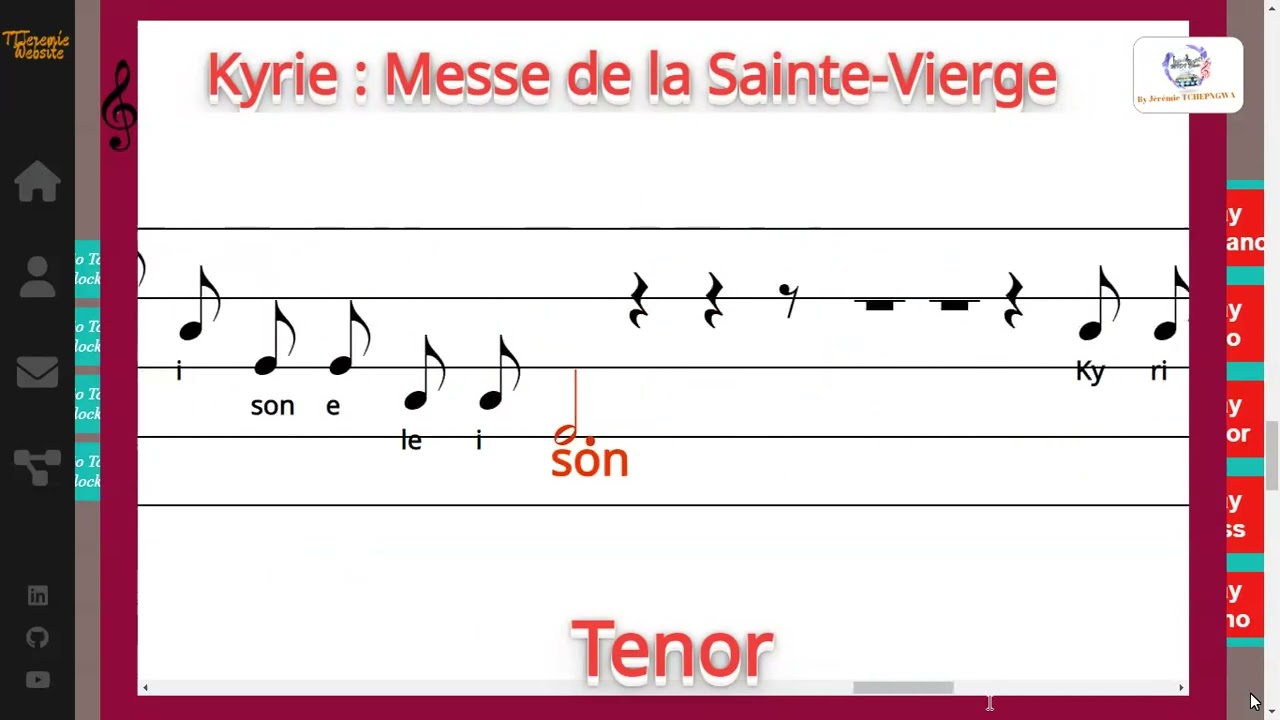 Kyrie : Messe de la Sainte-Vierge - Tenor