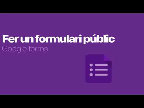 Vídeo: Com Fer Un Formulari