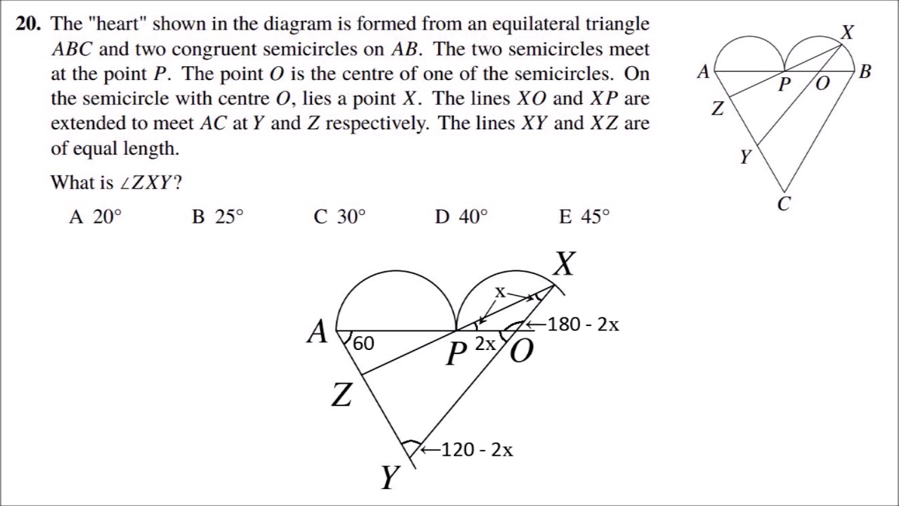 Q20 UKMT Senior maths challenge 2019 explained - YouTube