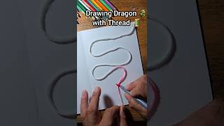drawing Dragon 🐉 with Thread 🧵