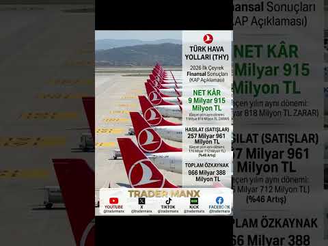 Türk Hava Yolları'ndan ilk çeyrekte 9,9 milyar TL net kâr