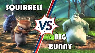 cartoon: big bunny and squirrels
