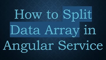 How to Split Data Array in Angular Service