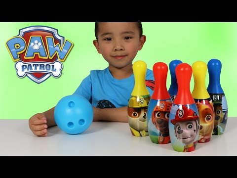 Paw Patrol Bowling Set Indoor Outdoor Fun Children Games Chase Marshal Rubble Rocky Ckn Toys