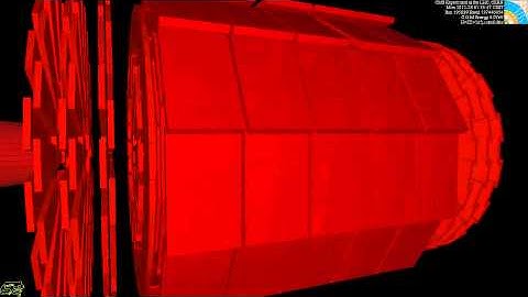 LHC collision event at CMS showing two muons and two electrons (CMS Higgs search)