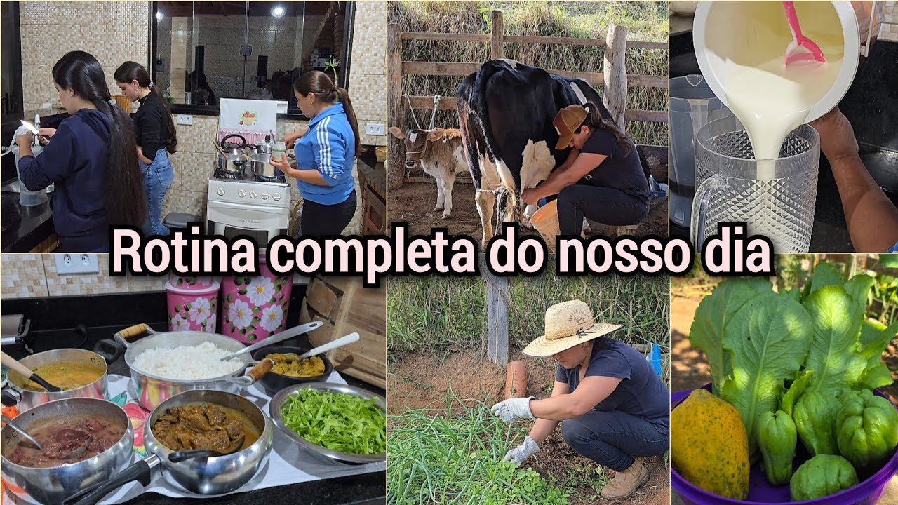 EU E AS MENINAS NA COZINHA+LEVEI ELAS CORTAR E ALISAR O CABELO+IOGURTE NATURAL+LEITE+HORTA+COLHEITA.