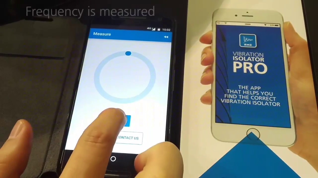 Anti vibration mounts on HVAC machine. Demo Machine AMC-MECANOCAUCHO