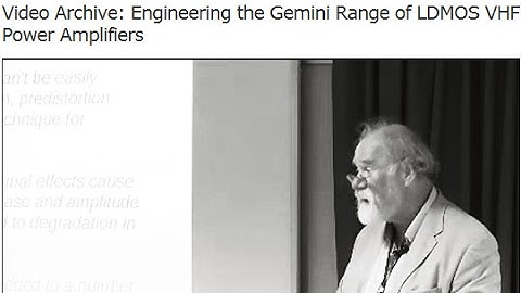 RSGB Convention lecture 2015 - Engineering the Gemini range of LDMOS VHF power amplifiers