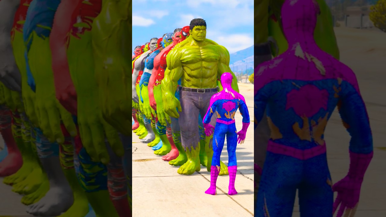 MCU DAMAGE SPIDERMAN VS MCU HULK POWER TEST CHALLENGE WHO IS STRONGEST 💪 #41 