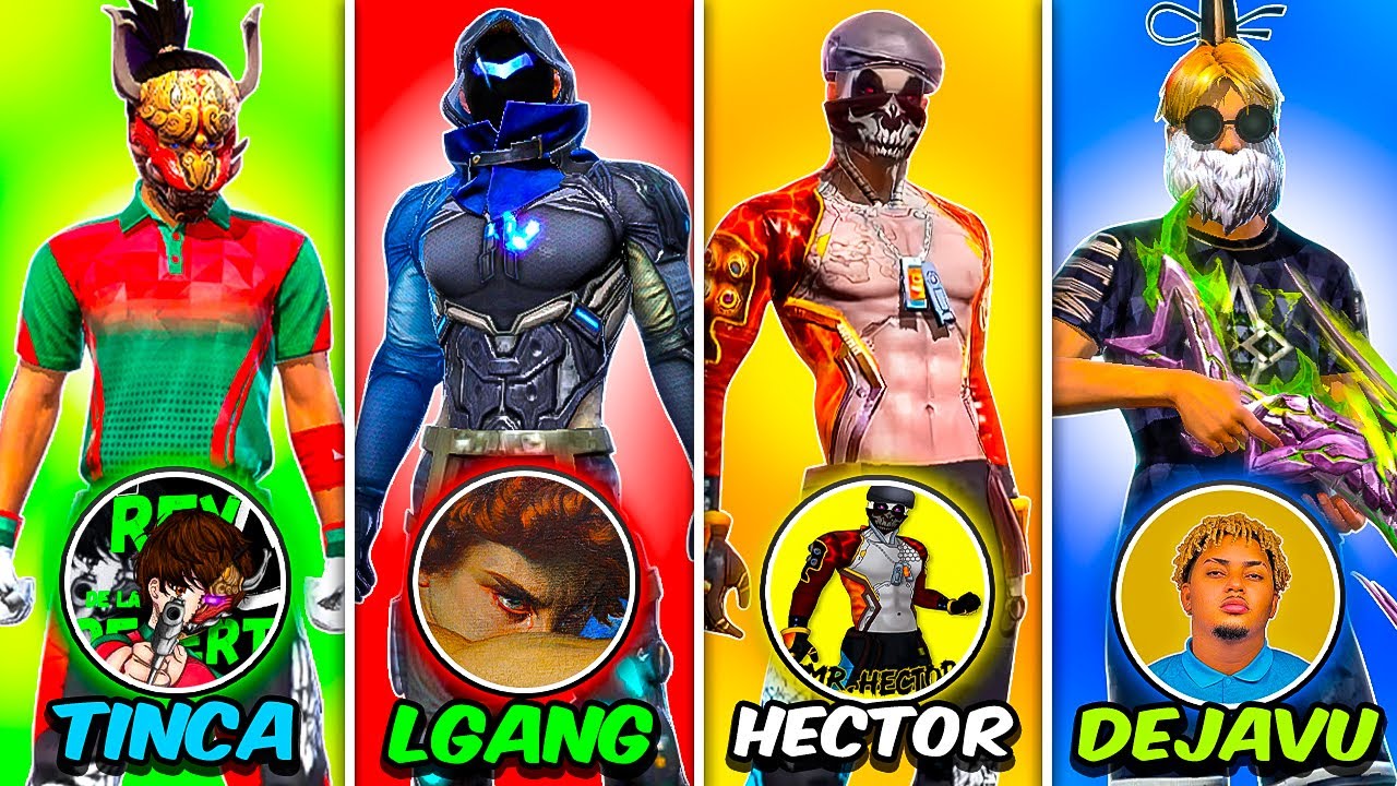 JUGUÉ CON LAS "SKINS DE YOUTUBERS" MAS INSANAS ☠️🔥 FREE FIRE