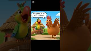 Parrot and hen story #viral #cartoon