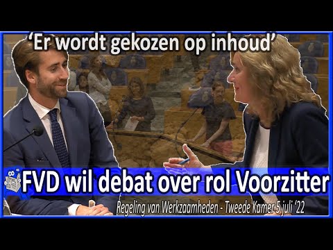 Frederik Jansen wil debat over rol Kamervoorzitter 'Er wordt inhoudelijk gestuurd' - Tweede Kamer