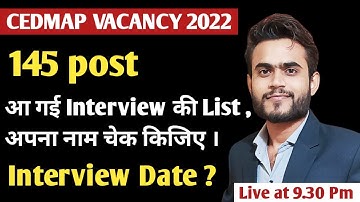 Cedmap  Interview List For Civil And Electrical | Cedmap Vacancy 2022 | Cedmap Interview List Out |