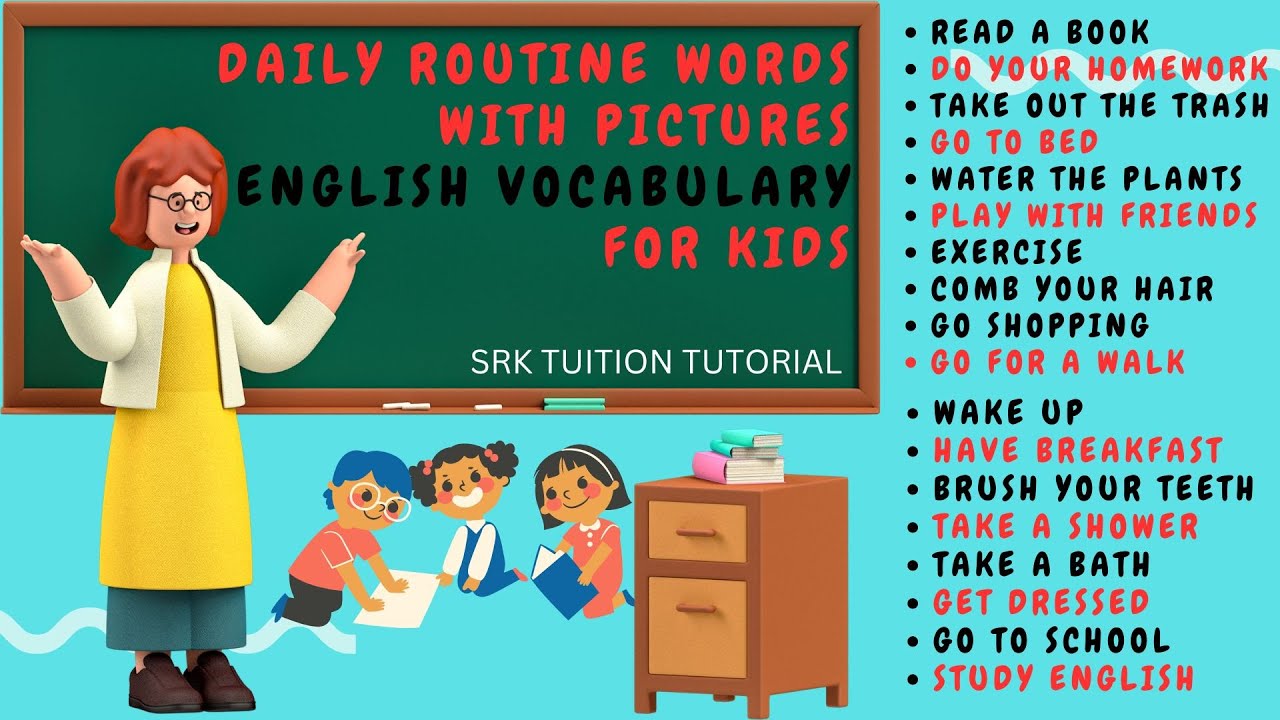 ENGLISH VOCABULARY | DAILY ROUTINE WORDS WITH SENTENCE | LISTEN ...