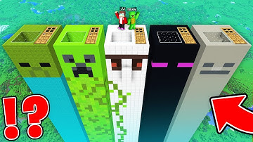 JJ and Mikey Found SUPER LONG MOB HOUSE inside CREEPER, ENDERMAN, ZOMBIE in Minecraft Maizen!