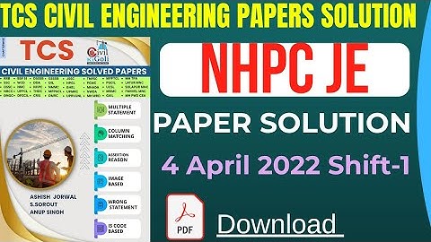 NHPC JE Civil 4 April 2022 Shift 1 Paper Paper Detailed Solution With pdf Exam Conducted By TCS