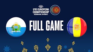 San Marino v Andorra | Full Basketball Game | FIBA U18 European Championship 2023