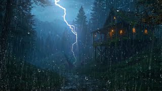 Rain Sounds at a Cozy Mountain Cabin (No Ads) 🌧️ Rain Sounds Atmosphere for Deep Night Sleep &amp; Rest