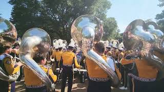 In the lot with LSU drumline and tubas