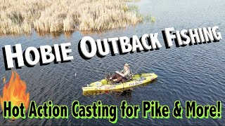 Hot Pike Fishing | 2023 Hobie Outback Kayak Casting in a Lake Michigan Tributary by Fish Tails 449 views 1 year ago 12 minutes, 44 seconds