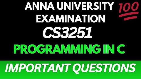 CS3251|Programming In C|Important Questions💯💯💯|@Toppersacademytamil