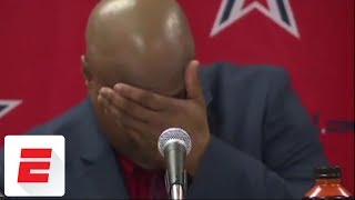 High school basketball player's heartfelt words at news conference leave coach in tears | ESPN