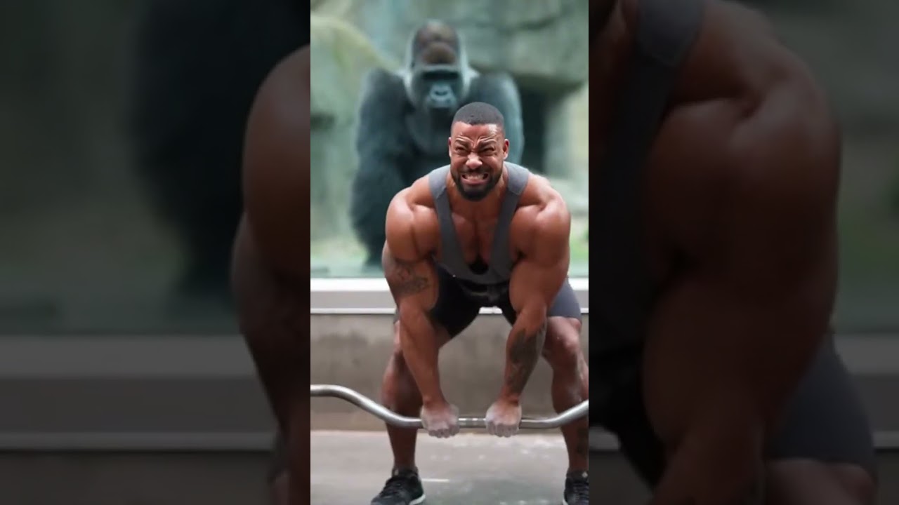 Strong Man Fails to Lift Heavy Weights — Gorilla Does It Effortlessly 😳