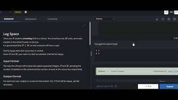 Leg Space | Codechef Solution | Python