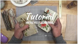 Vintage Postcard Journal Tutorial | Fabric Binding #journals