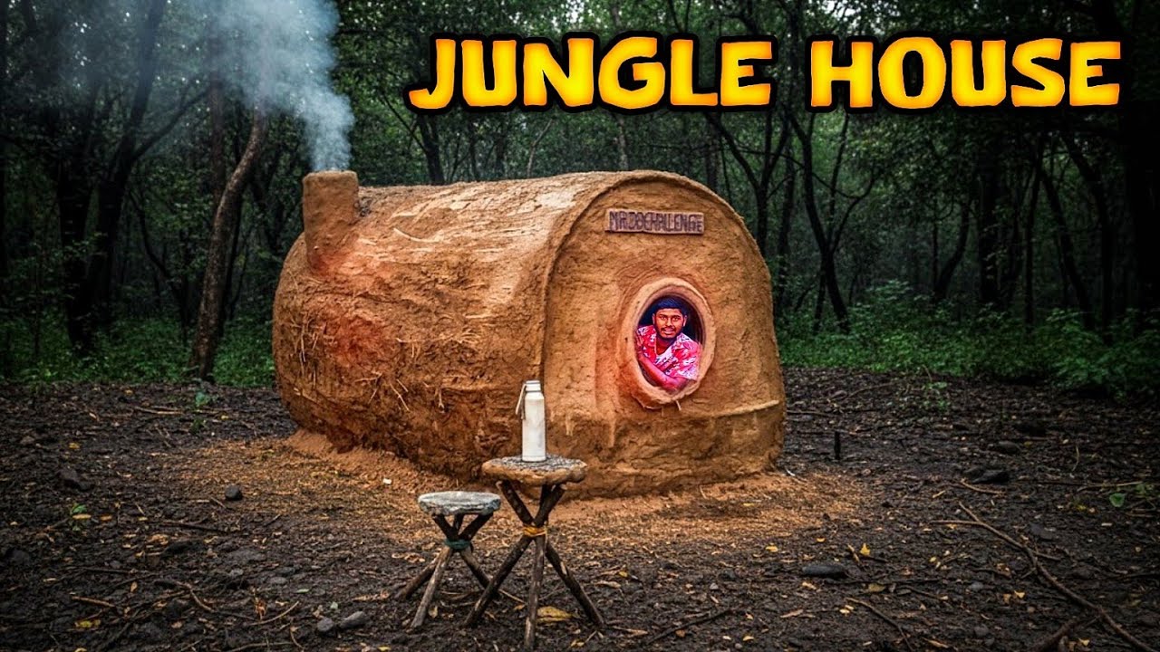 I Built a Jungle House From Mud | 24 Hours Survival Challenge ...