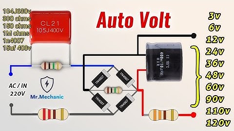 220 volt to 3/6/9/12/24/48/98/120/180 v. DC LED driver Circuit without Transformer - Multi Output