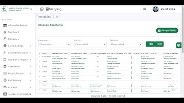 Class Routine, Time table management in explainer school management system