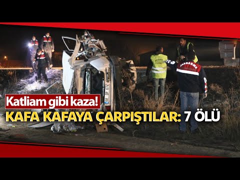 Aksaray'da Trafik Kazası, İki Otomobil Kafa Kafaya Çarpıştı; 7 Ölü