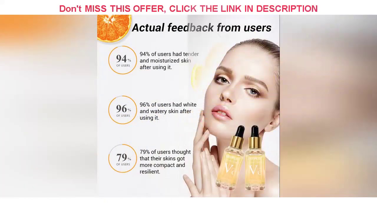 Review BREYLEE Vitamin C Whitening Face Serum 40ml Hyaluronic Acid Moisturizer Essence Repairing Da